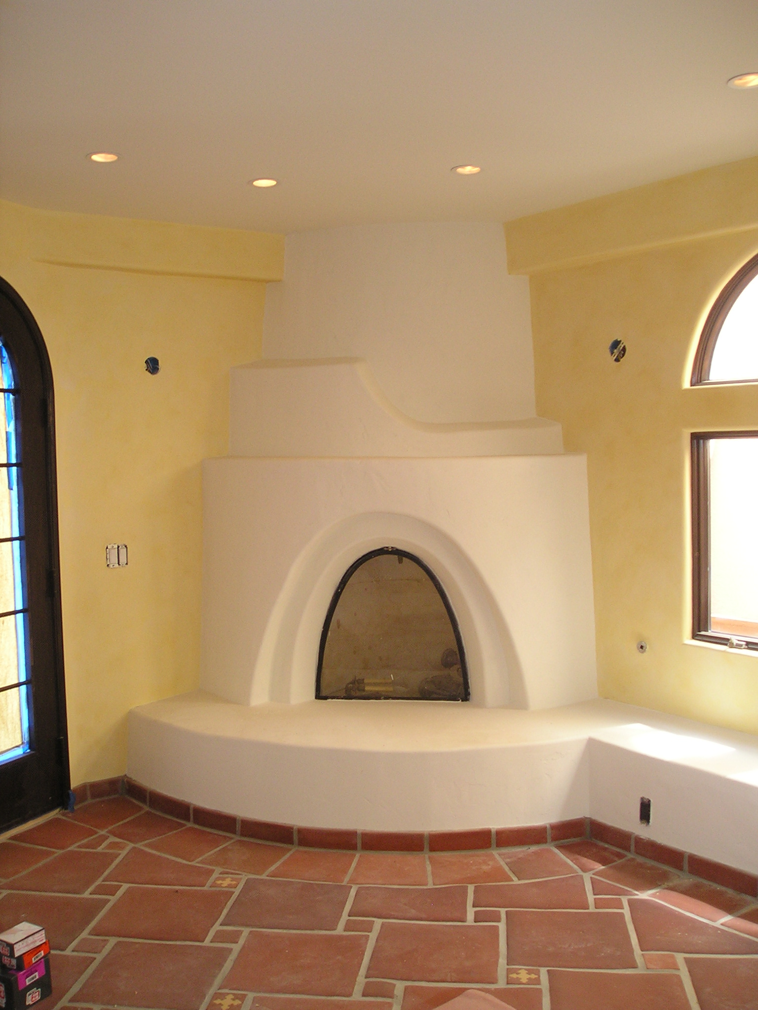 Cusrom Fireplaces, Plaster Walls, Stone flooring